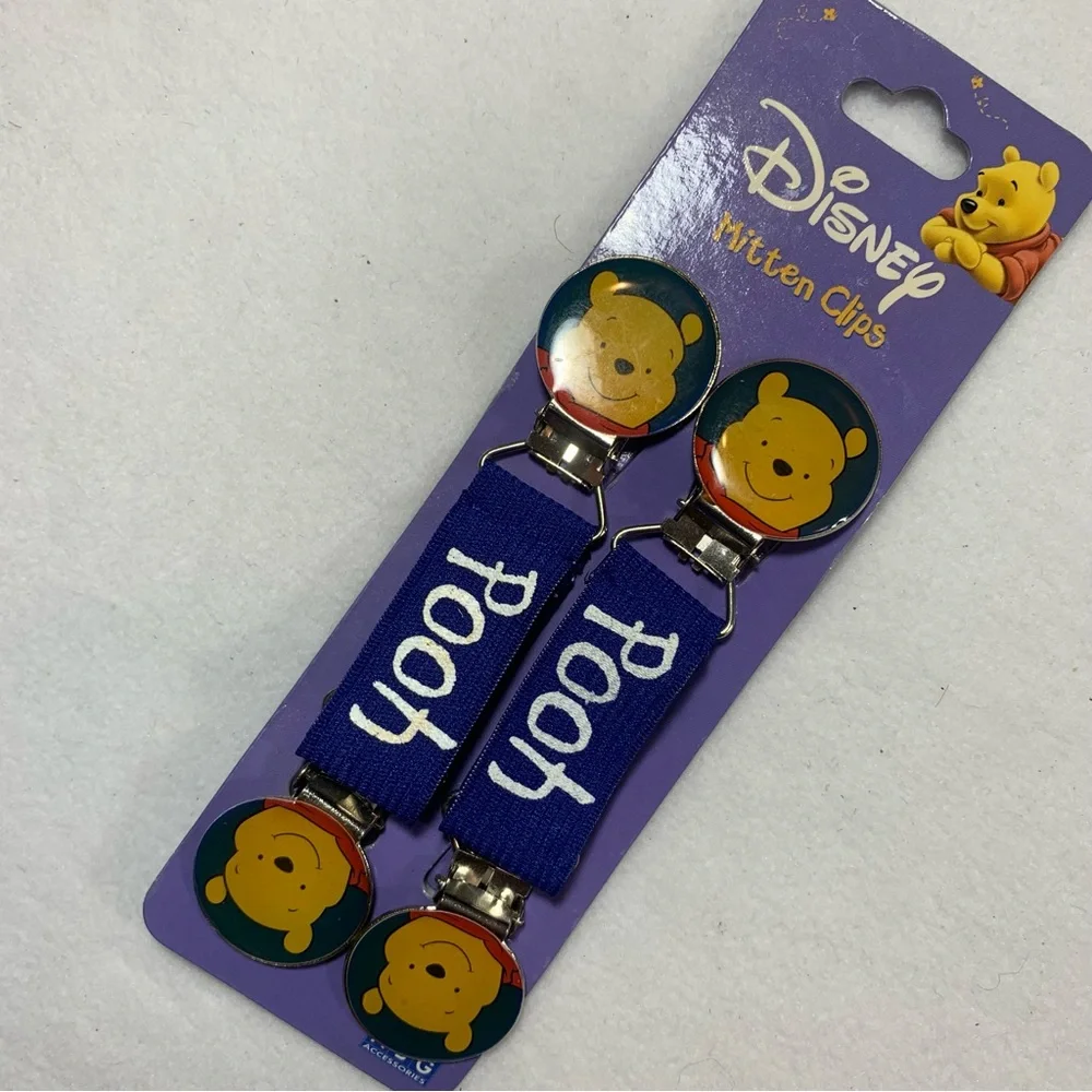Vintage New Deadstock Winnie the Pooh Bear Mitten Glove Clips Disney ABG Y2K